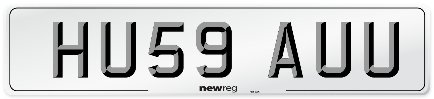 HU59 AUU Number Plate from New Reg